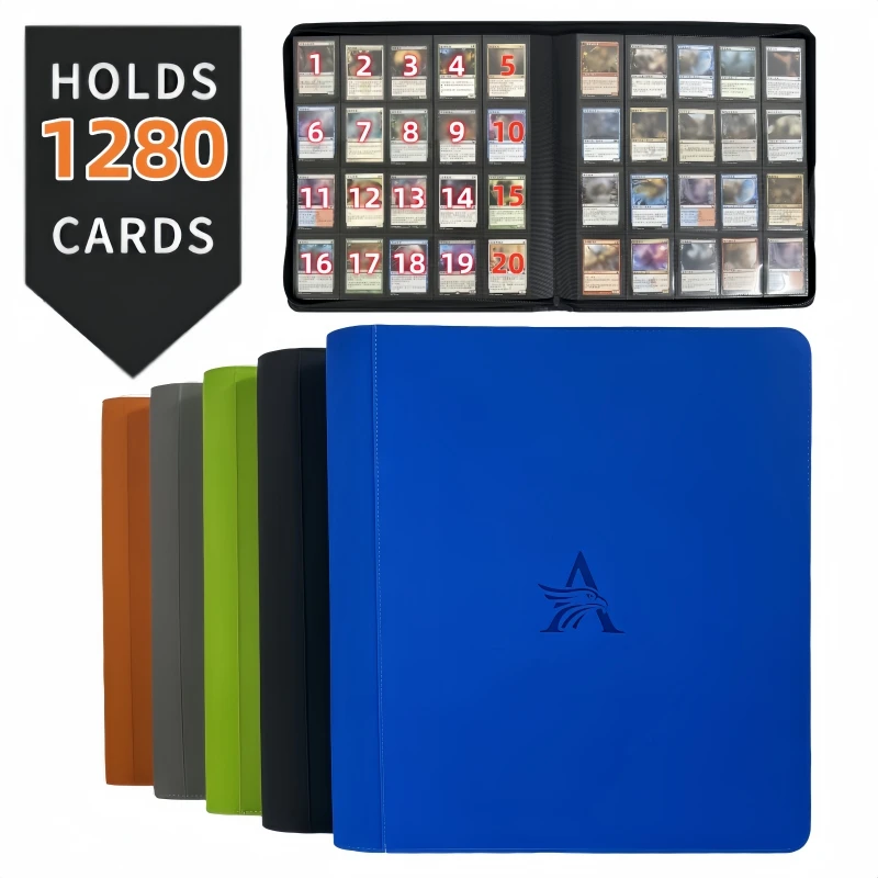 20-Fächer Premium Sammelkarten-Ordner für 1280 Karten, Ultimativer Schutz für TCG- und Sportkarten Sammlertraum 6 Farben Image