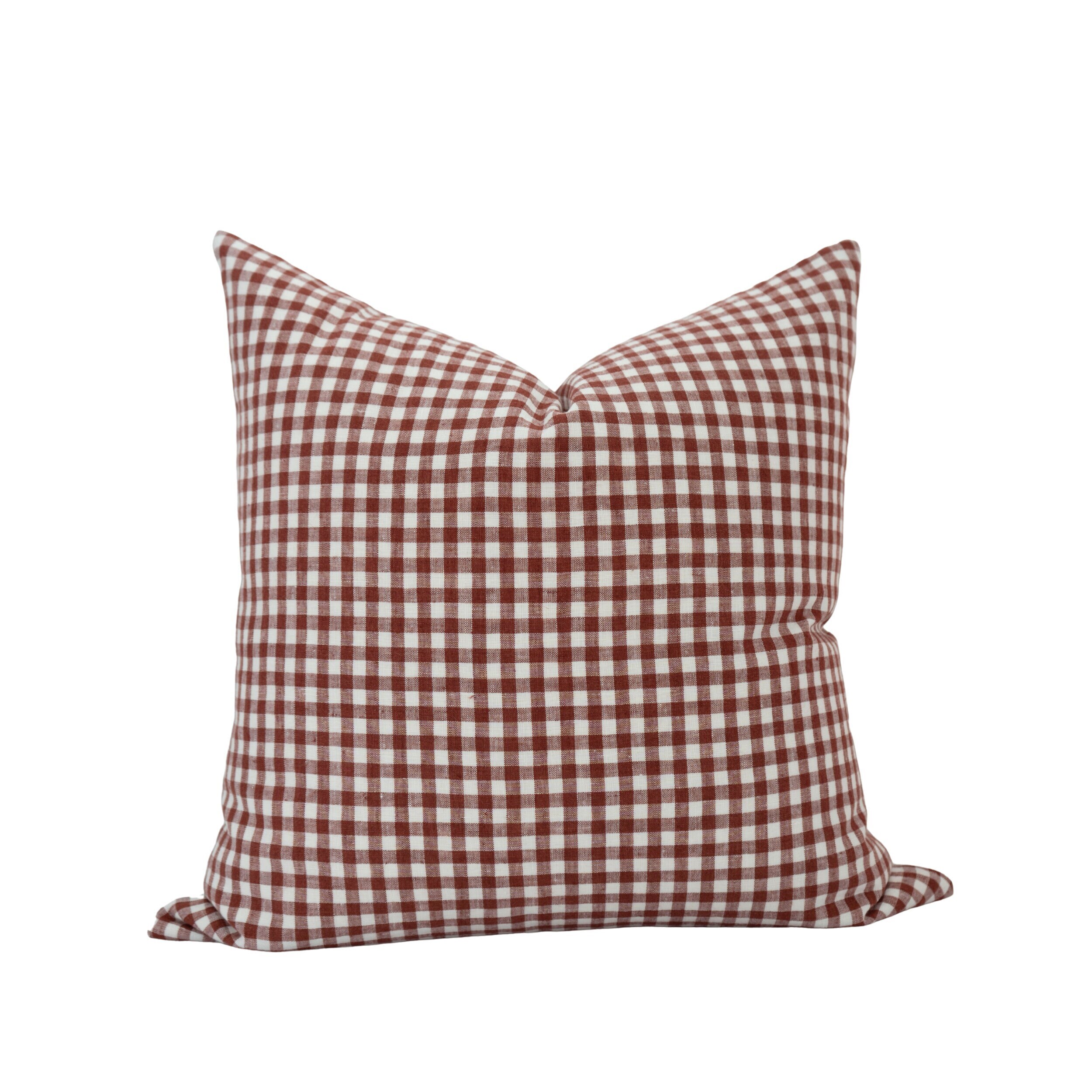 MAVIS // Federa per cuscino a quadretti rosso scuro, federa per cuscino a quadretti bordeaux, federa per cuscino a quadri rossi, federa per cuscino au