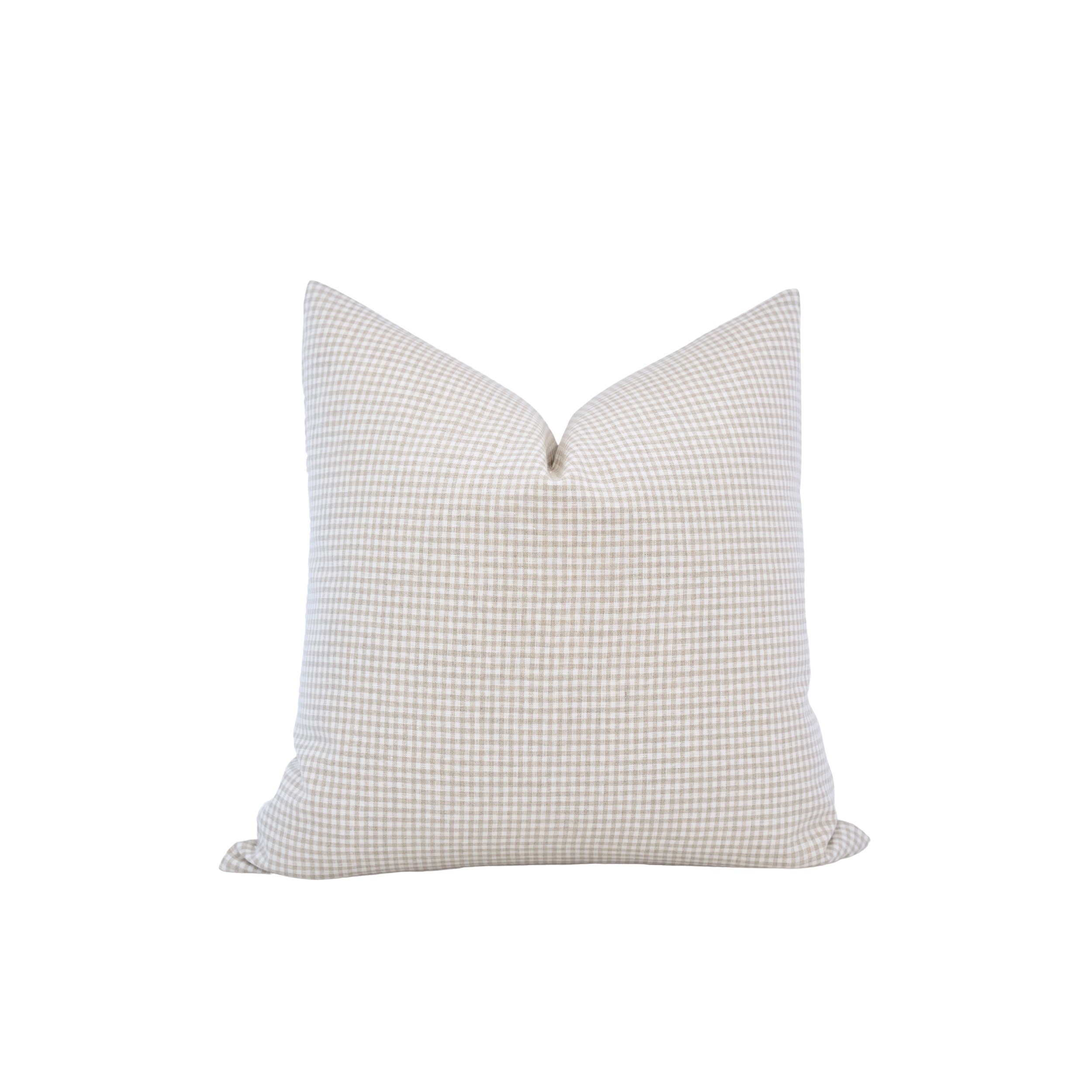 CHLOE / Federa per cuscino a righe beige a quadretti, cuscino a quadretti beige e bianchi, cuscino a quadri, cuscino a quadretti neutri, cuscino stile