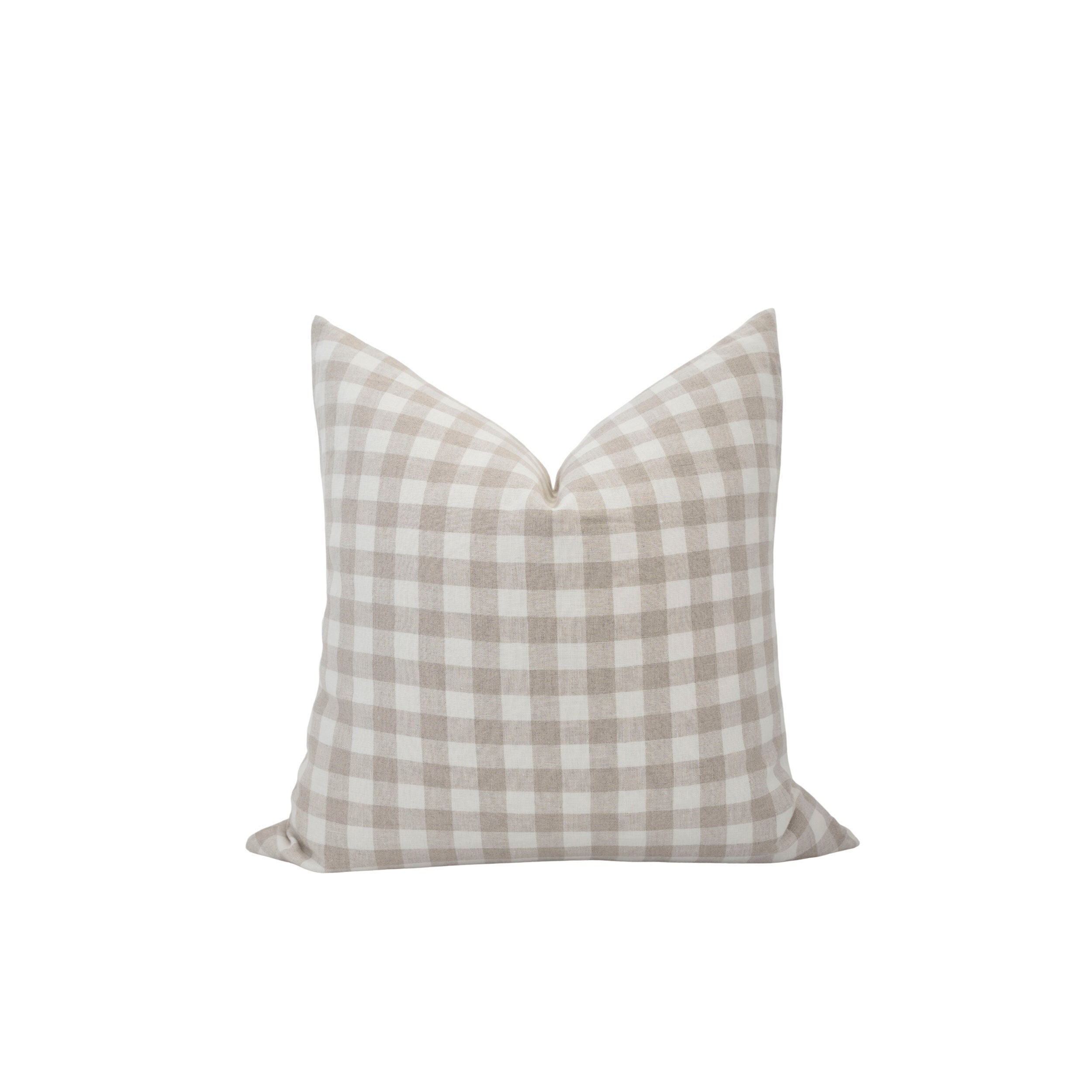 DALLAS // Federa per cuscino a quadretti beige Cuscino a quadretti neutri Cuscino a quadri beige Cuscino primaverile Cuscino stile fattoria Federa per