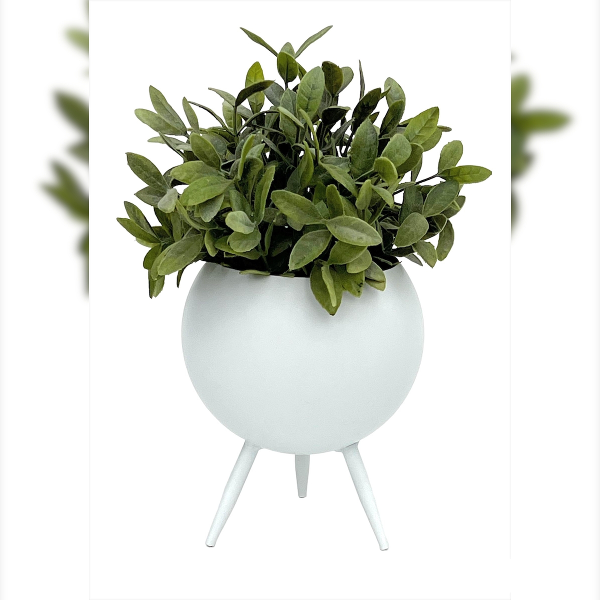 DanDiBo Blumenhocker Metall mit Topf Weiß 19 cm Blumenständer 96259 S Blumensäule Modern Pflanzenständer Pflanzenhocker Image