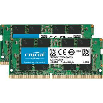 Crucial Used 32GB Laptop DDR4 3200 MHz SODIMM Memory Kit (2 x 16GB) CT2K16G4SFRA32A