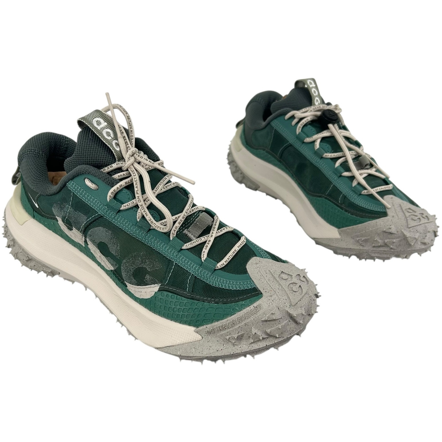 Nike Shoes | Bicostal Vintage Green Nike Acg Mountain Fly 2 Low Shoes Men's 5m Or Women's 7m | Color: Cream/Green | Size: 5