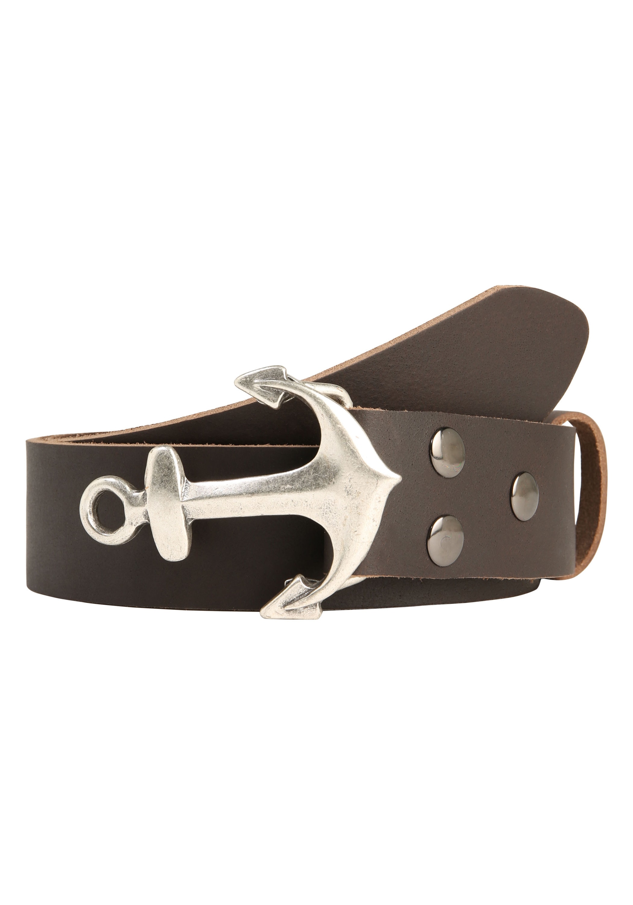 Ledergürtel RETTUNGSRING GÜRTEL "Wechselgürtel", Damen, Gr. 90, dunkelbraun, Büffelleder, Gürtel Ledergürtel Image