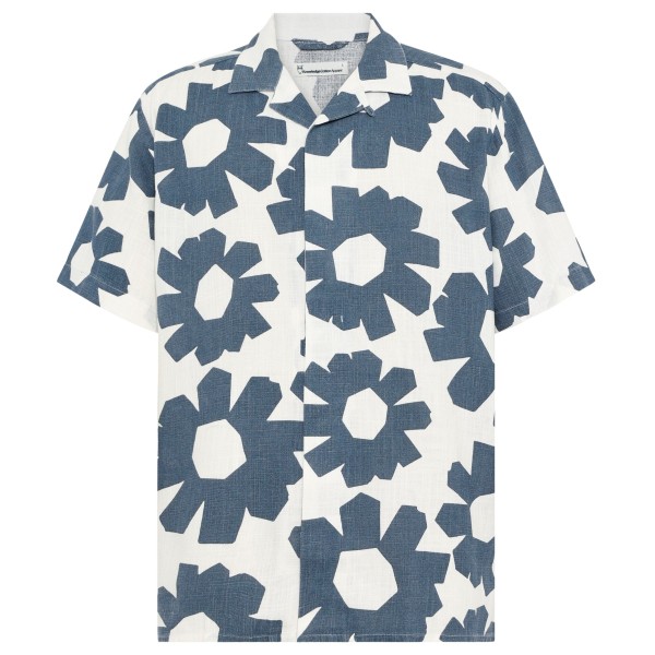 KnowledgeCotton Apparel - Linen-Mix Printed Shirt - Hemd Gr M weiß/grau