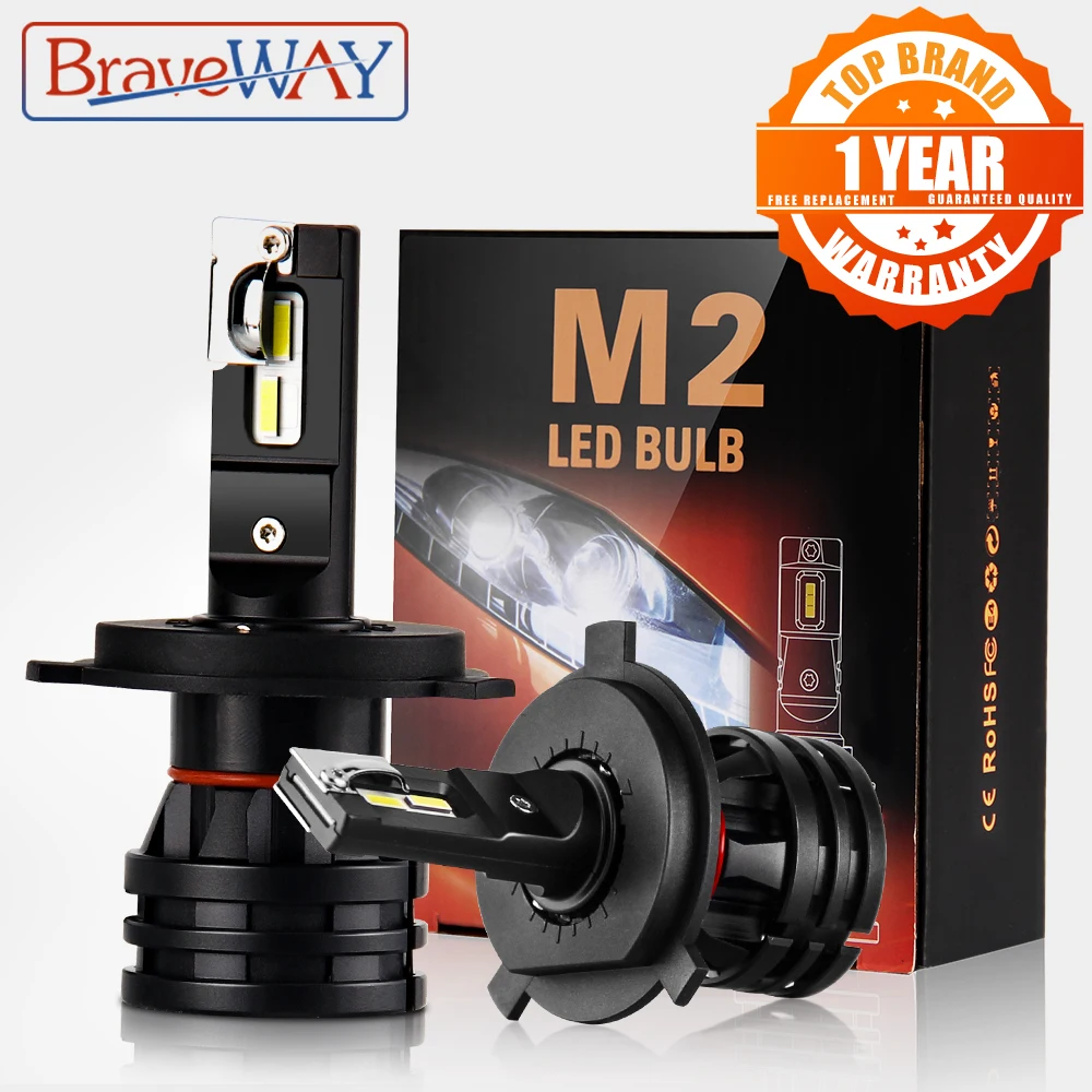 BraveWay H4 Lampadine per auto a LED H4 H7 H8 H3 H11 H1 9005 9006 HB3 HB4 Faro a LED per lampada per auto Lampadine Turbo per Auto 12V CANBUS