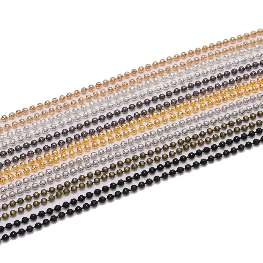 5 m/lotto 1.2 1.5 2.0mm Sfera di Metallo Perline Catene Risultati Bulk Kettingen Collana Catena Per Creazione di Gioielli Forniture Accessori FAI DA TE