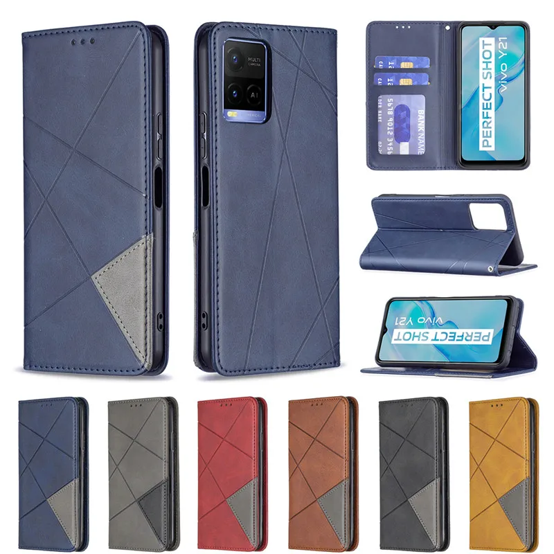 Custodia per VIVO Y21 Custodia con magnete Flip in pelle Coque per VIVOY21 Y 21 Y21S Y33S V2110 V2111 V2109 Custodie Portafoglio Funda Etui