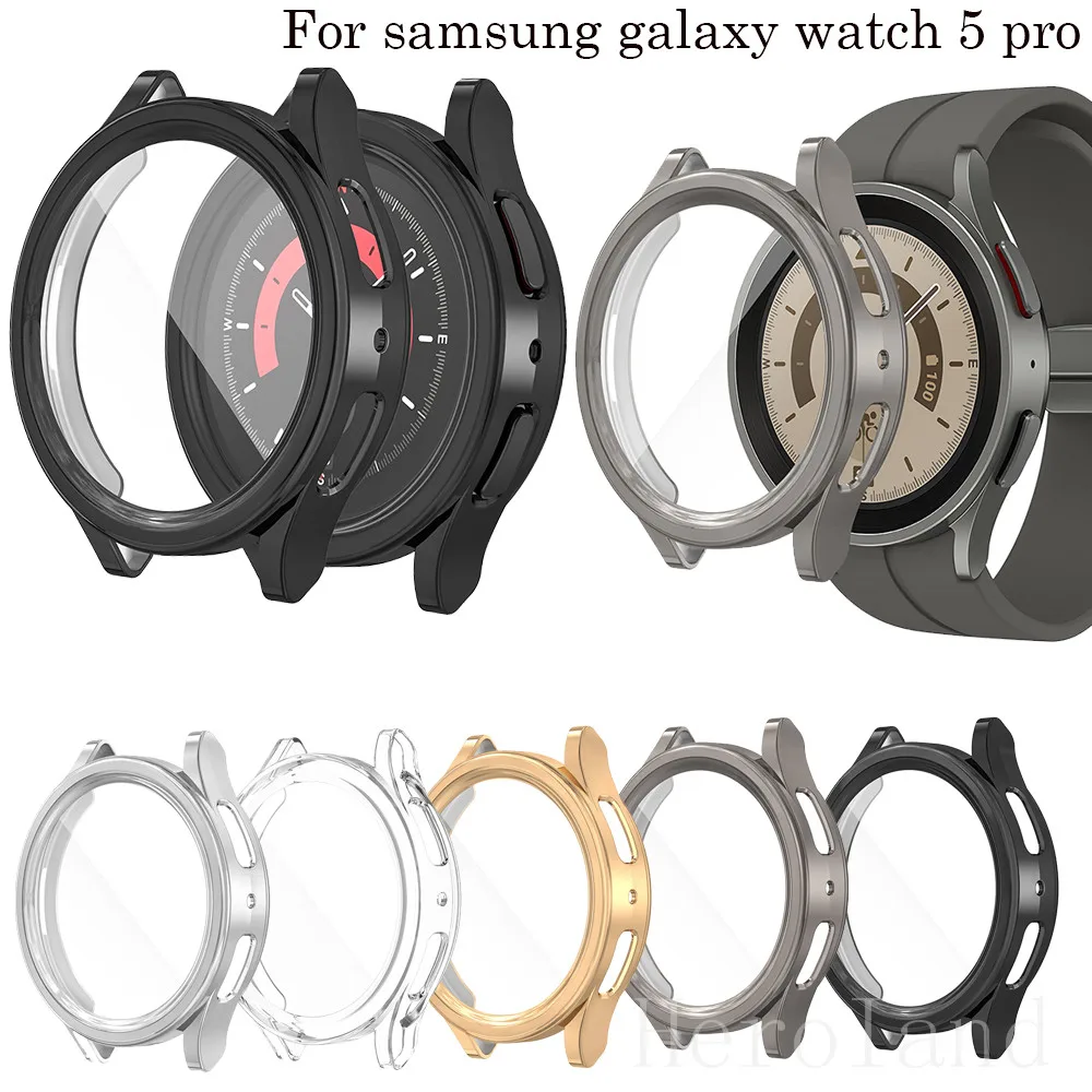Custodia protettiva completa per Samsung Galaxy Watch 5 Pro 45mm SmartWatch Protezione schermo Accessori Custodie per telaio Morbido TPU caldo