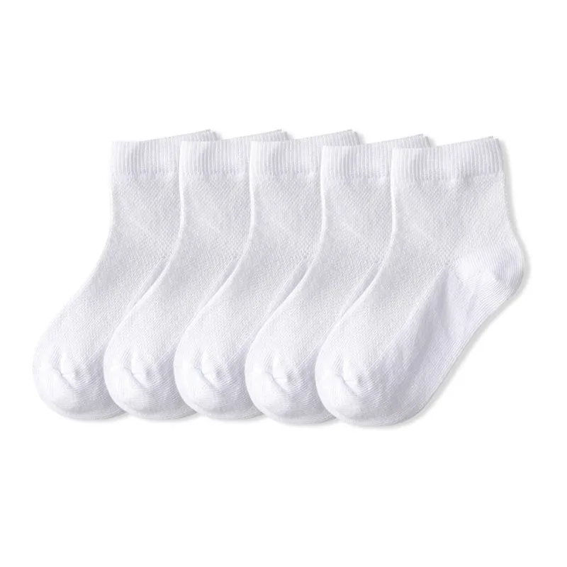 5 paia/lotto calzini per bambini ragazzo ragazza bambino moda cotone solido selvaggio morbido accogliente traspirante per 1-12Y estate bambini calzini casual in rete