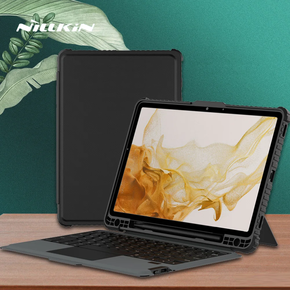 NILLKIN per Samsung Galaxy Tab S8 / S8 Plus / S7 Plus S7 FE 5G Custodia per lenti Slide Camra Cover Slim Paraurti Combo Custodia per tastiera
