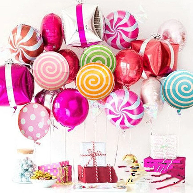 Palloncini in Alluminio a Forma di Caramella da 18 Pollici, Decorazioni per Feste di Compleanno per Bambini, Palloncini Lollipop, Palloncini a Stella per Festival