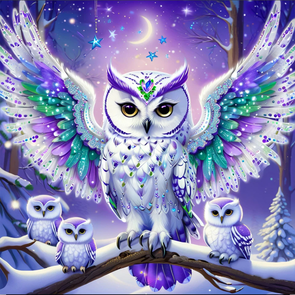 Hibou maman et ours oiseaux 5D bricolage diamant peinture Kit nouveau 2025 5D bricolage diamant mosaïque Art pour adultes,