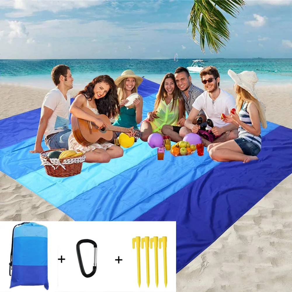 200x210cm tappetino da spiaggia tascabile impermeabile pieghevole da campeggio sabbia coperta gratuita tappetino tress tappetino leggero portatile tappetino da Picnic all'aperto