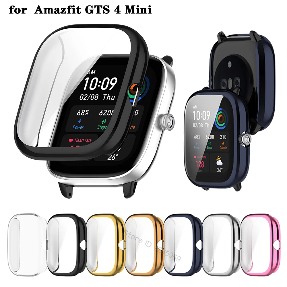 Custodia protettiva Cover Huami Amazfit GTS4 Mini Pellicola protettiva per schermo intero per Amazfit GTS 4 Mini Telaio protettivo in TPU