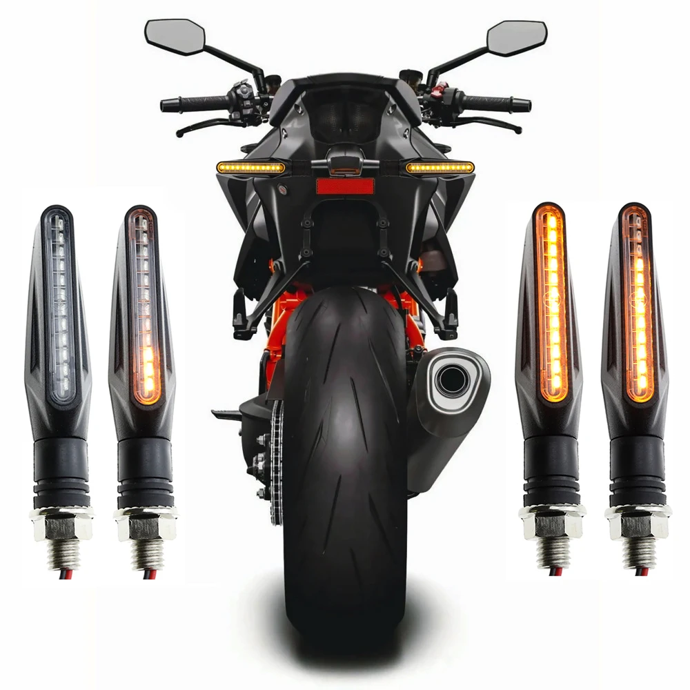 E11-mark Lampeggiatore per moto LED Indicatori di direzione che scorre per moto Ural Bajaj Pulsar Ns 200 Indicatori di direzione per moto