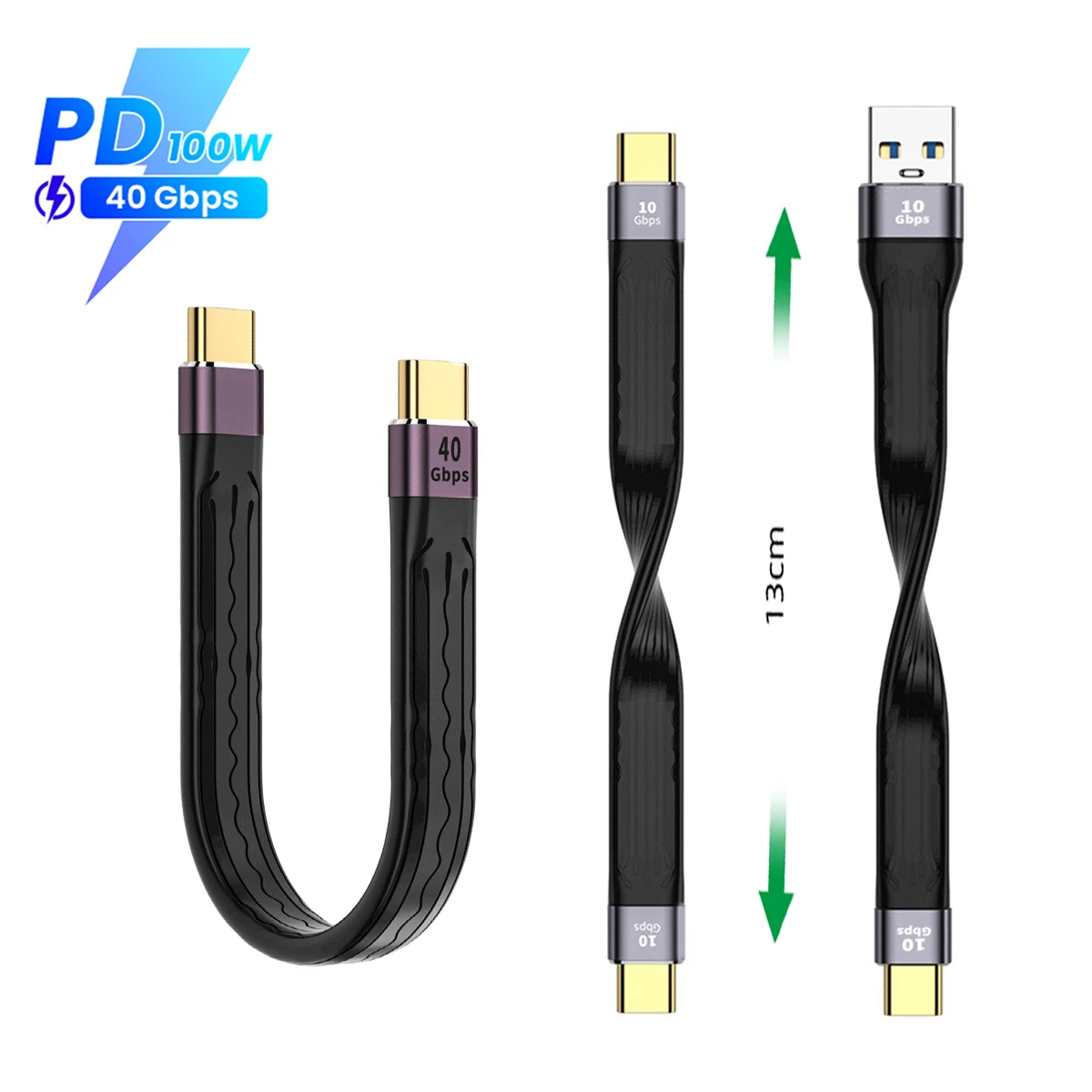 Cavo dati USB 4.0 Gen3 PD 100W 5A Cavo USB C a tipo C a ricarica rapida Cavo Thunderbolt 3 4K a 60Hz Cavo dati USB Tipo C 40Gbps