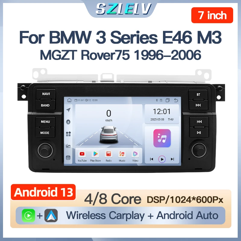 Für BMW 3er E46 M3 MGZT Rover75 1996-2006 Bildschirm Android Auto Radio Multimedia Player Carplay Auto Stereo GPS Autoradio 4G Image