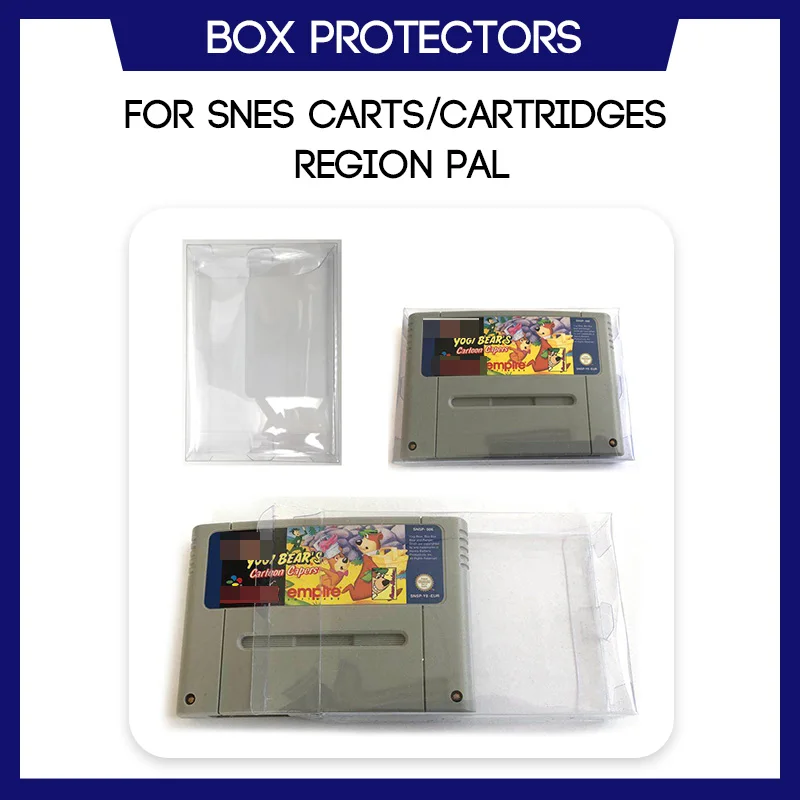 Box Protector Für SNES Für Super Nintendo Warenkorb Patrone Region PAL Spiel Nach Maß Klar Kunststoff Fall Image