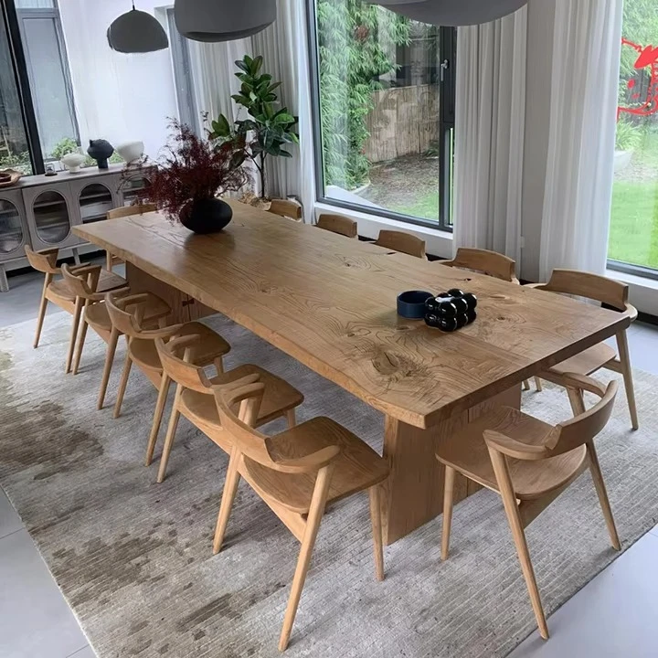 Modernes Esstisch-Set aus Eiche, Esche, Walnuss, rechteckig, Massivholz, Holz, 4 Stühle, 6, 8, 10, 12-Sitzer-Tisch und Stühle für das Esszimmer