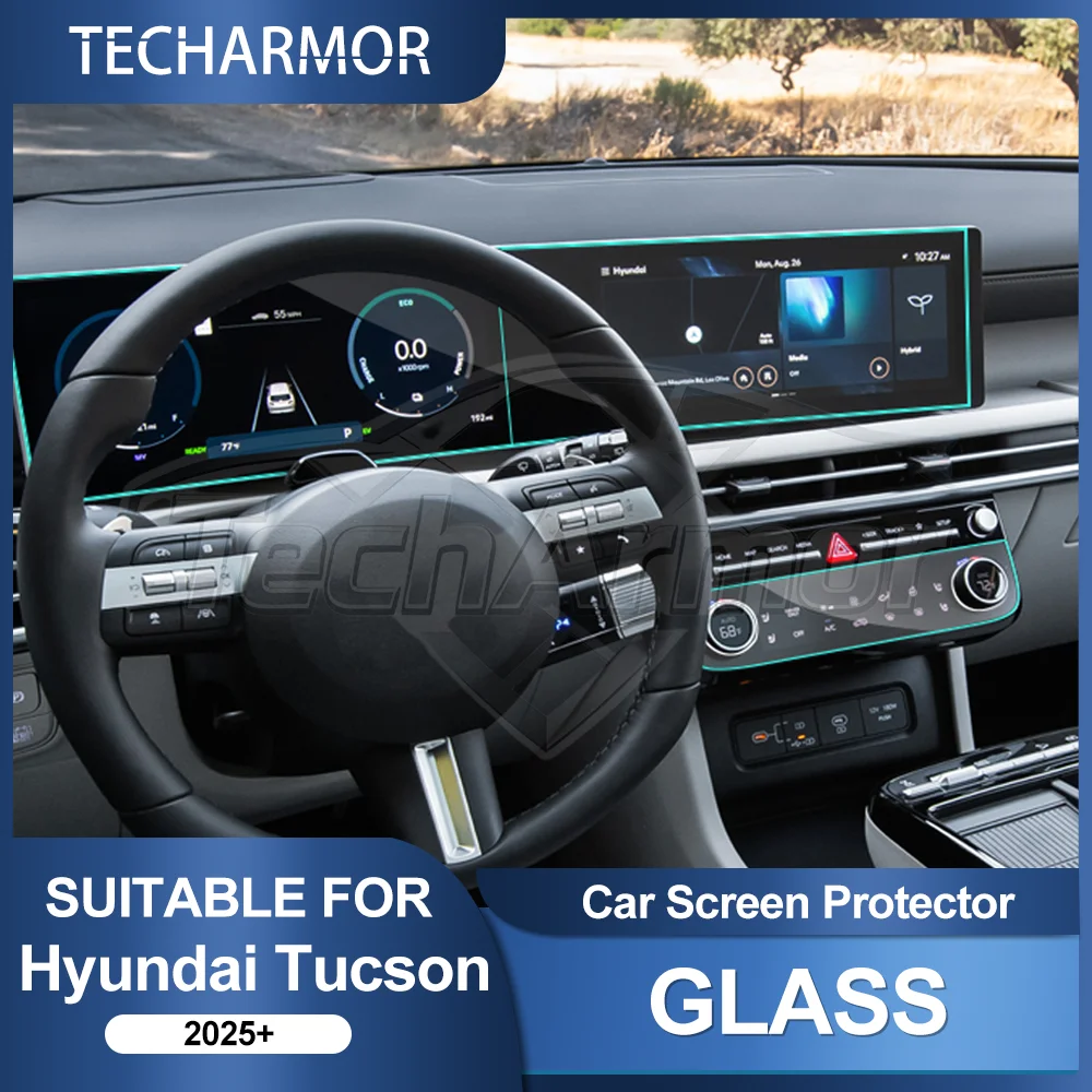 Auto-Schutzfolie aus gehärtetem Glas für Hyundai Tucson 2025, Auto-Mittelkonsole, GPS-Navigation, Display, Klimaanlage, Panel-Set Image