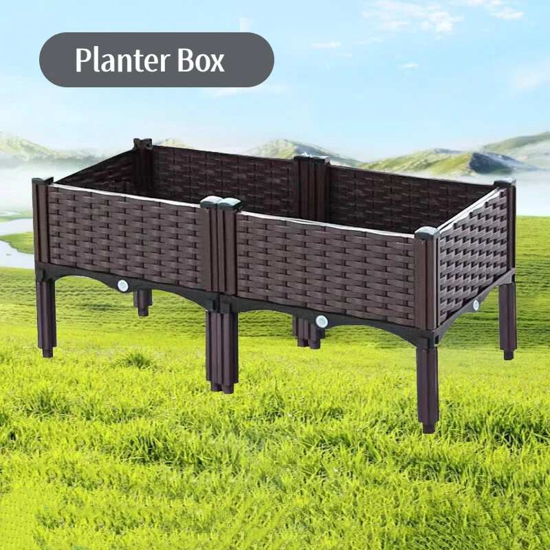 Übergroßer Verdickter Kunststoff-Balkon-Gemüsebeet-Pflanzkasten für Heim-Gartendekoration Pflanzen Blumentopf Innen- und Außenpflanzkasten Image