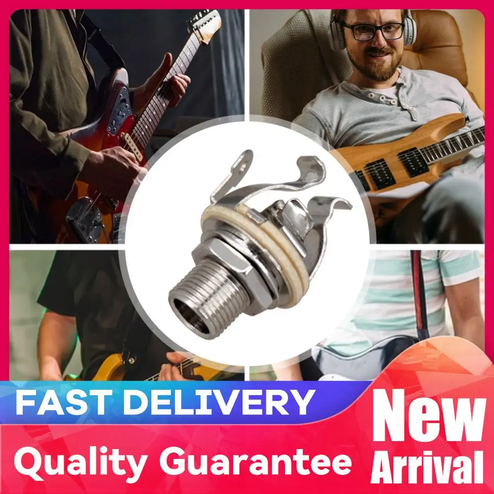 2 Stück 1/4 Zoll 6,35mm Gitarren-Tonabnehmer-Ausgangsbuchse Metall-Gitarren-Mono-Klinkenbuchse für E-Gitarre und Bass Image
