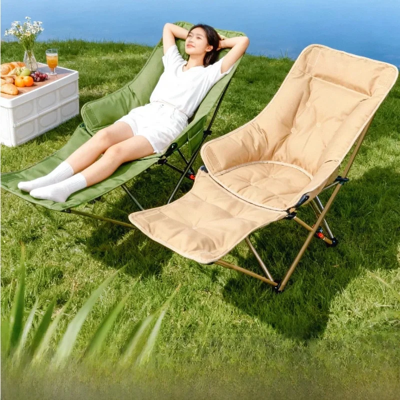 Tragbarer Outdoor-Sessel, Mondstuhl, Nickerchensessel, Camping-Strandstuhl, klappbar, hohe Belastbarkeit, große Tragfähigkeit