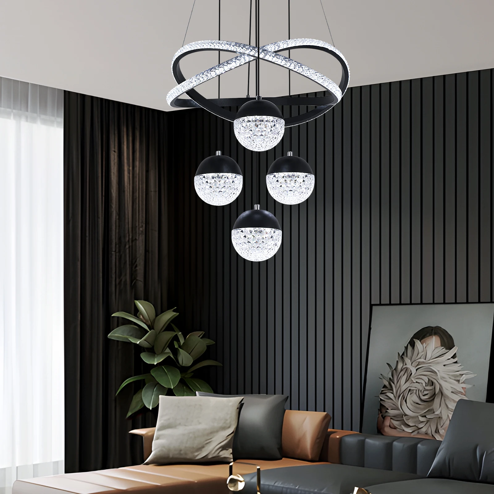 Moderne led Kronleuchter Beleuchtung Drei LED Farben Nordic Restaurant Beleuchtung Wohnzimmer Kronleuchter Hängen Lampe Beleuchtung Leuchte