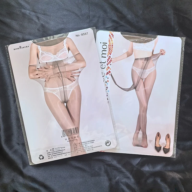 Frauen Plus Größe Transparente Unterwäsche 5D Öl Glänzende T Schritt Hohe Taille Strumpfhosen Dehnbare Nylon Strümpfe Mit Einzelhandel Paket Image