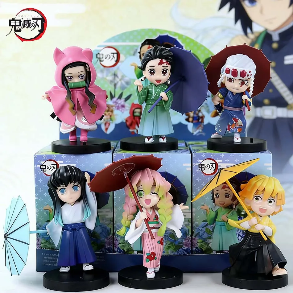 Neuerscheinung Demon Slayer Modellfigur Plum Rain Serie Kochou Shinobu Tomioka Giyuu Kanroji Mitsuri Mystery Box Figur Geschenk Image