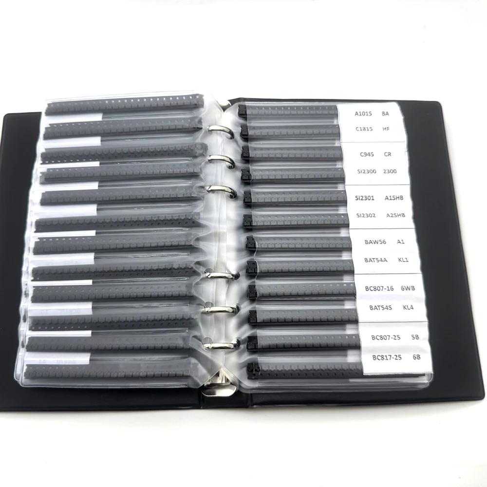 87/111 Werte SOT-23 25/50 Stück SMD SMT NPN PNP SOD 5551 2222 TL431 BC807 BC817 Transistordioden-Sortiment-Buch-Kit Image