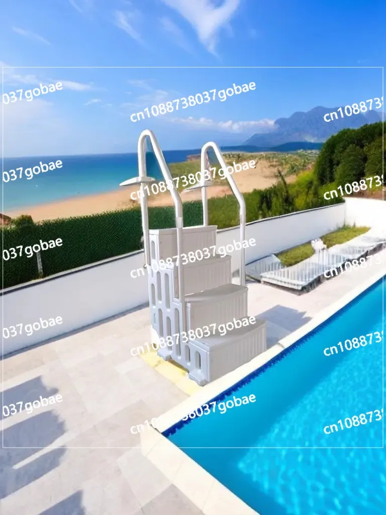 Pop-Style Kunststoff-Poolleiter für Aufstellpools, Kunststoffleiter mit 4 Stufen und Rutschfester Oberfläche Image
