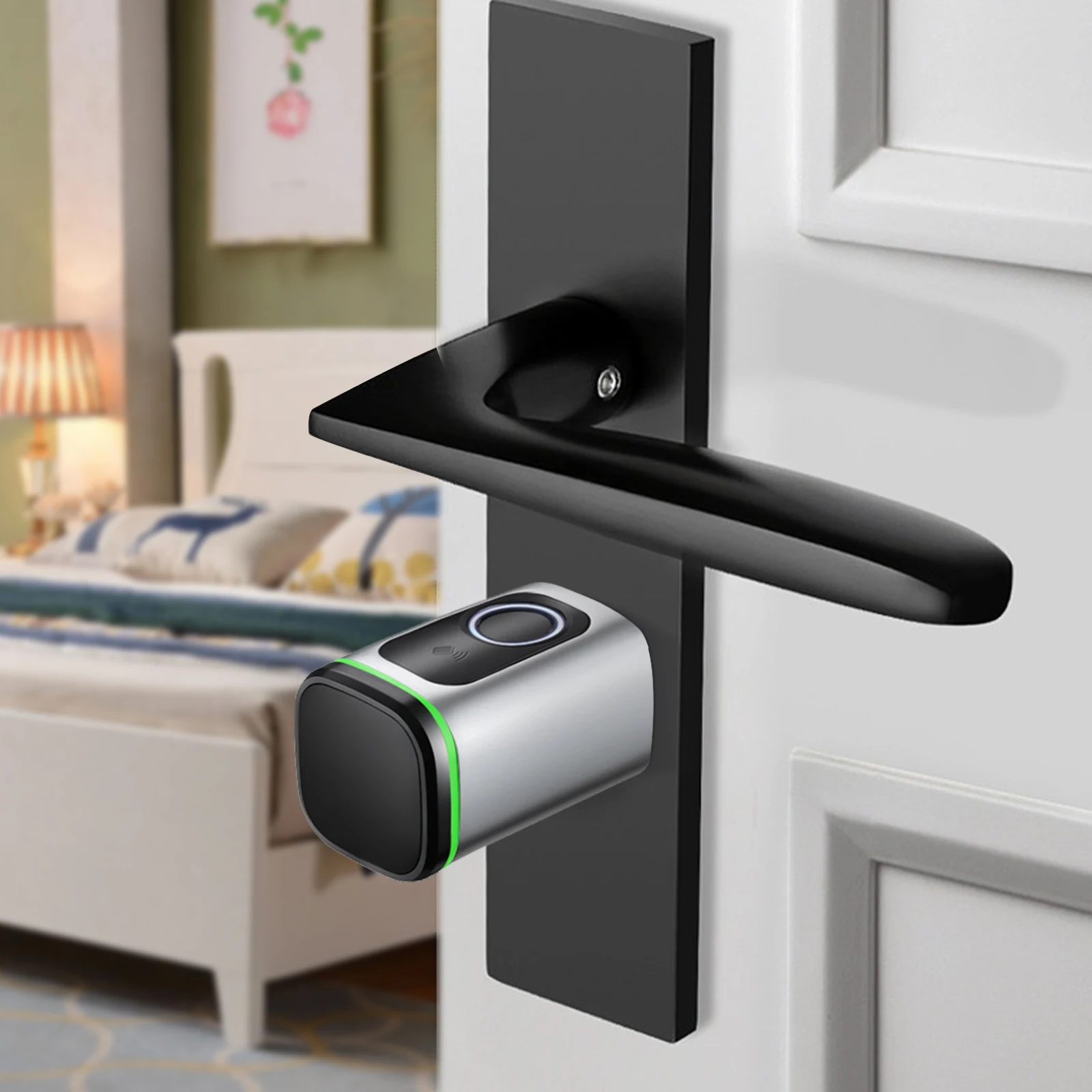 IP53 Smart Lock-Zylinder mit Fingerabdruck, App, Schlüsselkarte, Manueller Schlüssel für Türen mit einer Dicke von 2,36 Zoll Image