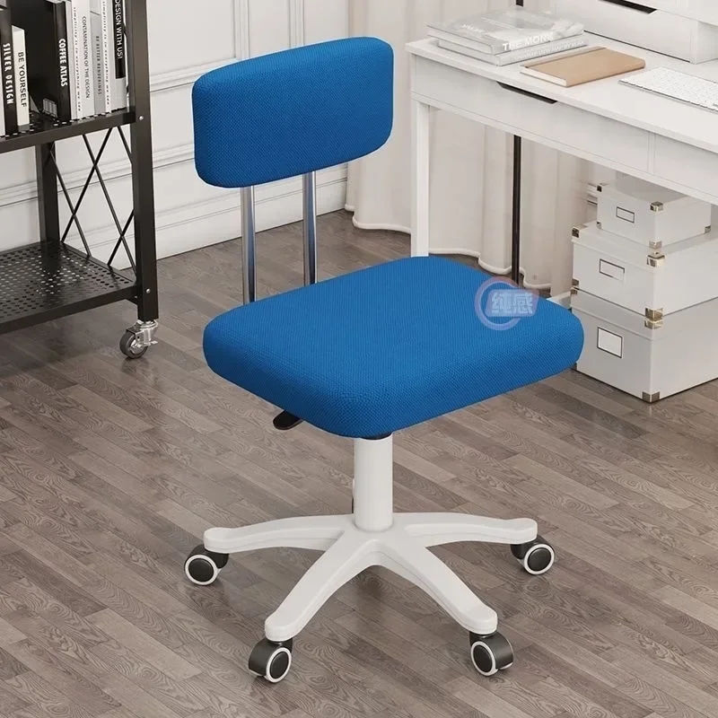 360 ° Rollbarer, drehbarer Computerstuhl für Zuhause, höhenverstellbarer Hebestuhl, armloser Bürostuhl, niedrige Rückenlehne mit Rollen, Möbel Image