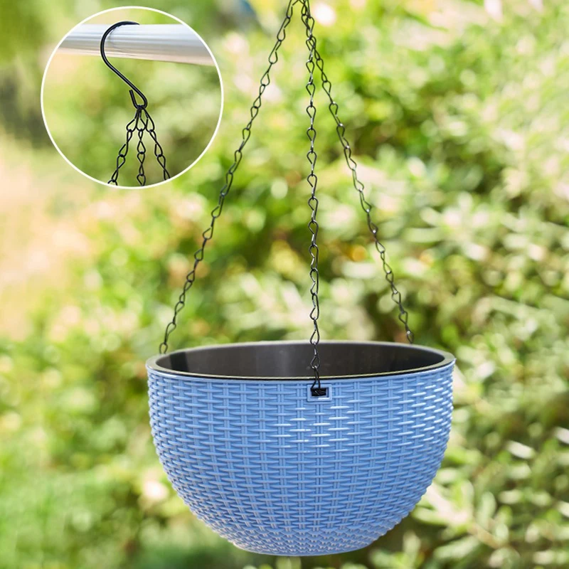 Hängender Blumentopf, Blumenkübel für hängende Blumen im Freien, Makramee-Pflanzenaufhänger, Vasen, Projektor für den Blumentopf Image