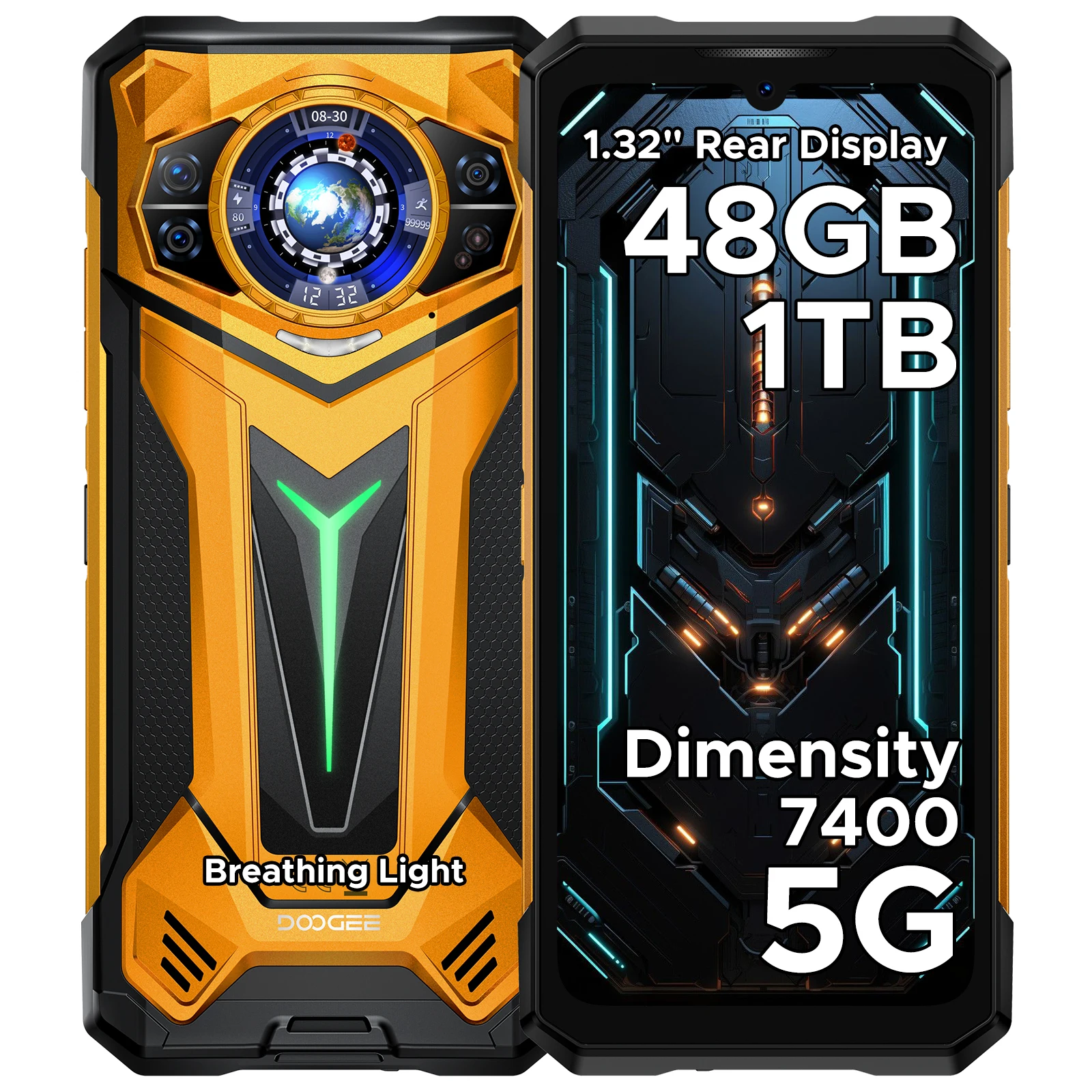 DOOGEE S200 Ultra 5G Robustes Smartphone 48GB+1TB 6,72'' 120Hz Display 11000mAh Akku 66W NFC Dimensity 7400 Android 15 Smartphone