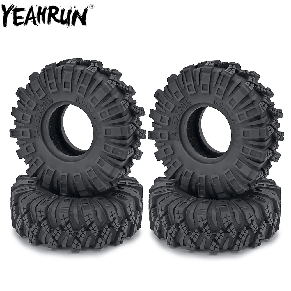 YEAHRUN 4 Stück 1,0 Zoll Terrains Radreifen 24 x 62 x 20,5 mm für 1/24 RC Auto Axial SCX24 Bronco Gladiator Wrangler Deadbolt Buggy