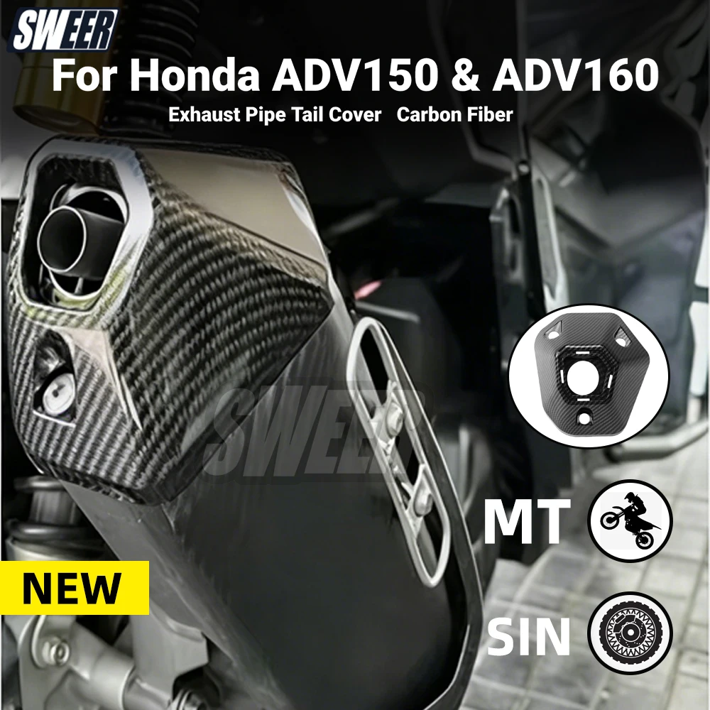Für Honda ADV150 ADV160 Motorrad Carbon Fiber Hitzeschild Kappe Auspuffrohr Schwanz Abdeckung Shell Schutz Anti Verbrühungen Abdeckung Image