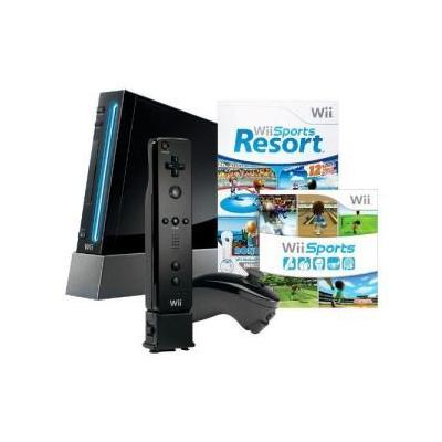 Nintendo Wii with Wii Sports, Wii Sports Resort, and Wii Motion Plus - (Black)