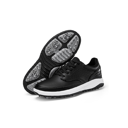 Weiße Golfschuhe für Herren, gepolsterte Innensohle, strapazierfähige Traktion, stilvolles Golfschuhwerk für Profis und Freizeitspieler Image