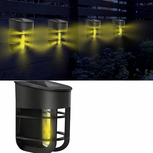 1er-Pack Solar-Zaunleuchten, Solar-Wegeleuchten, Solar-Wandleuchten, wasserdichte LED-Außenleuchten für Garten, Terrasse und Hof Image