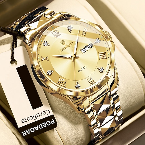 Modische neue Herrenarmbanduhr der Marke 883 aus Edelstahl, luxuriöse, leuchtende, wasserdichte Herrenarmbanduhr mit Doppelkalender.