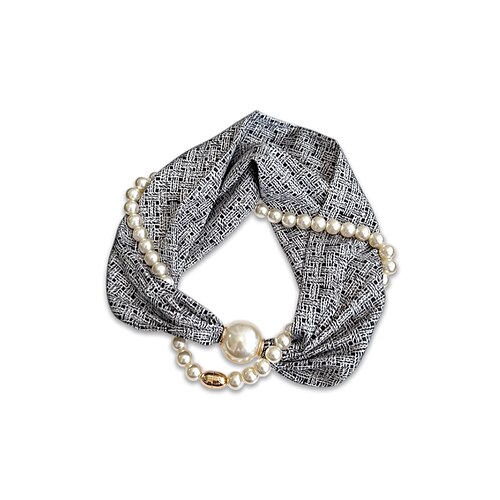 Magnetische Schal-Halskette aus Polyester und Kunstperlen für Damen, modisches, mehrfarbiges Design, geeignet für Alltag, Reisen und Urlaub Image