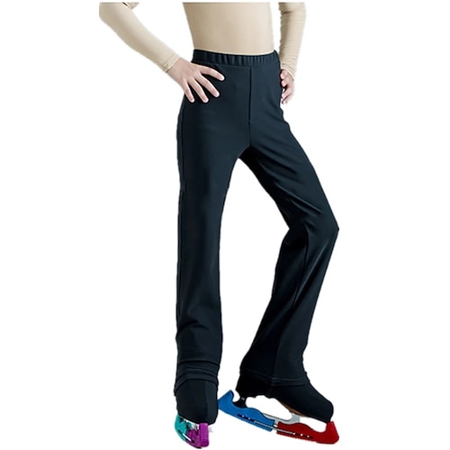 Eiskunstlaufhose Herren Eislaufen Unterteile Schwarz Patchwork Dehnbar Training Wettbewerb Eiskunstlaufkleidung Klassisch Kristall / Strass Eislaufen Eiskundstlauf Image