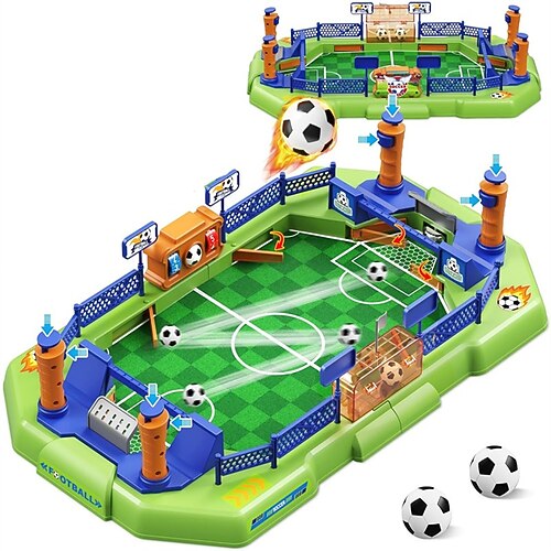 Tischfußballspiel, Desktop-Arcade-Sportspiel mit Anzeigetafel Launcher, interaktive 2-Spieler-Brettspiele für Kinder und Erwachsene, tragbares Geburtstags- oder Ostergeschenk für Jungen und Mädchen Image