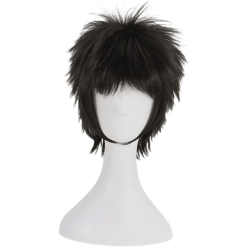 Kurze, stachelige schwarze Perücke für Meeresabenteurer für Cosplay-Partys Image