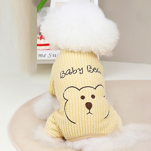 Hundemantel-Bär-Zitateamp; Sprüche, bezaubernd, stilvoll, lässig, täglich, draußen, lässig, täglich, Winter, Hundekleidung, Welpenkleidung, Hunde-Outfits, warmes Gelb, Rosa, Rosa, Blau, Kostüm, Image