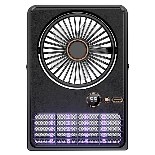 Tragbarer Tischventilator mit Akku, Mückenbekämpfung, starkem Luftstrom, extrem leisem Design, 90° neigbar, klappbar, 5 Geschwindigkeitsstufen, USB-C-Ladeanschluss – ideal für Büro, Schlafzimmer und Image