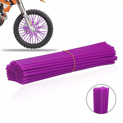 72-teiliges Set universeller Speichenabdeckungen (24 cm) für Dirtbikes, Motorradfelgen und Fahrräder. Image